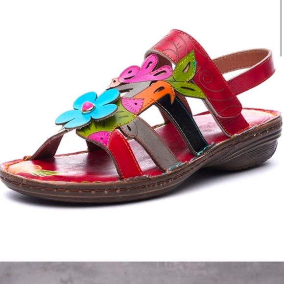 Socofy Colorful Floral Sandals 39 - Picture 3 of 7